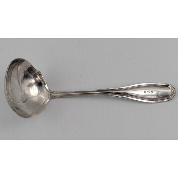 Vintage USN Gravy Ladle Silverplate WM Rogers & Sons AA USA Navy Flatware 7" - Picture 1 of 8